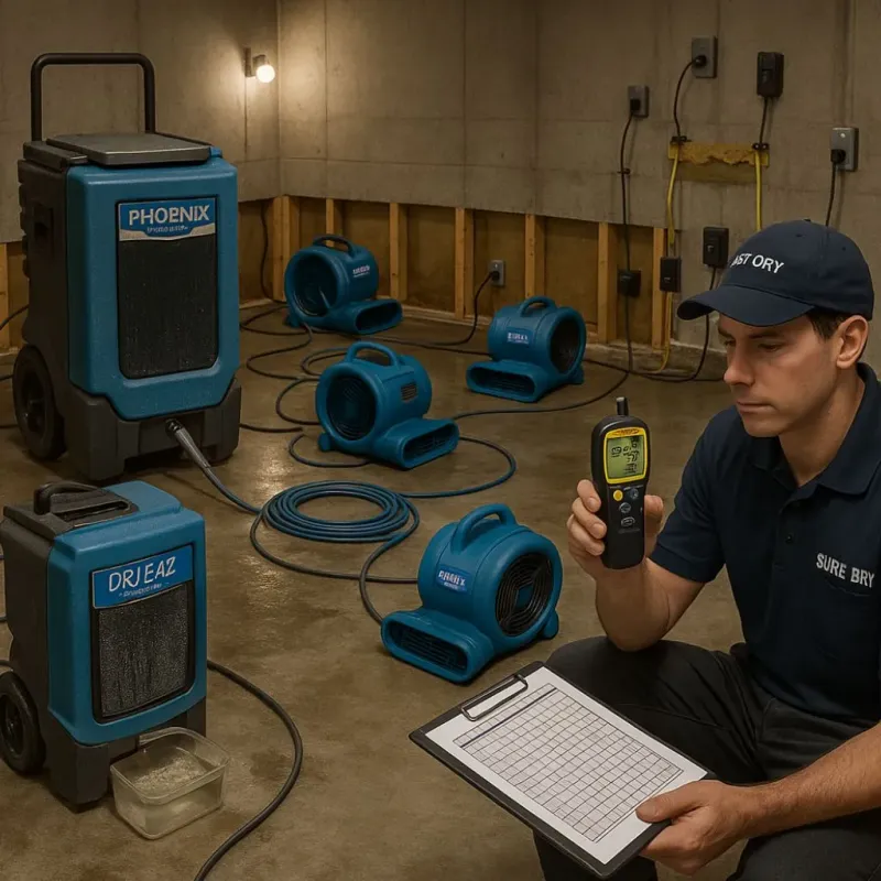 Structural Drying and Dehumidification process in Bandera, TX